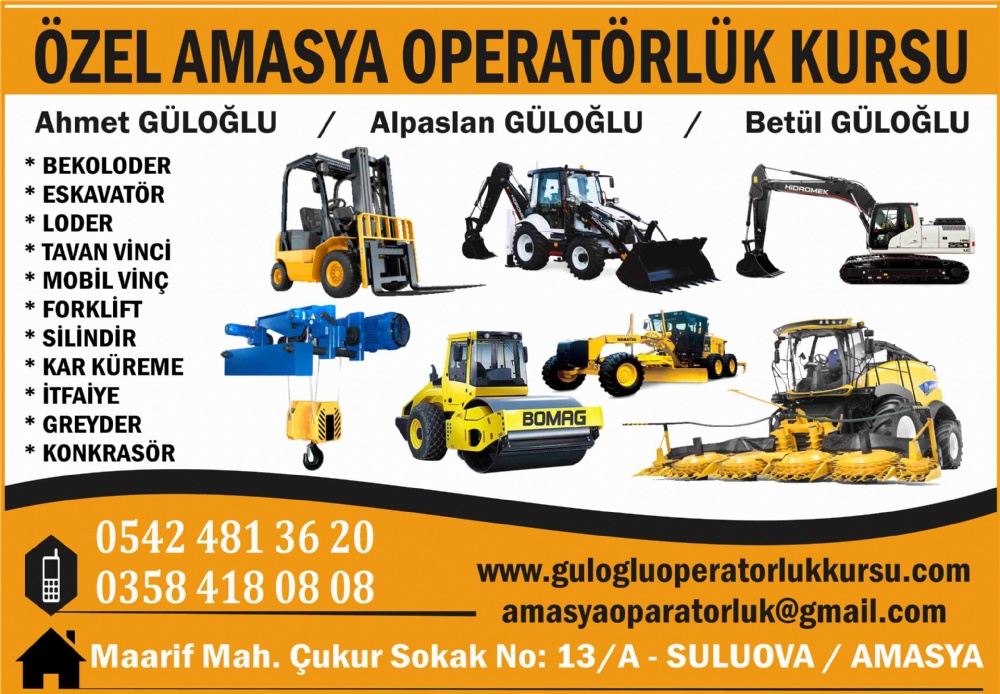 ÖZEL AMASYA OPERATÖRLÜK KURSU SULUOVA