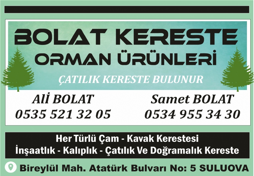 BOLAT KERESTE, ORMAN ÜRÜNLERİ SULUOVA