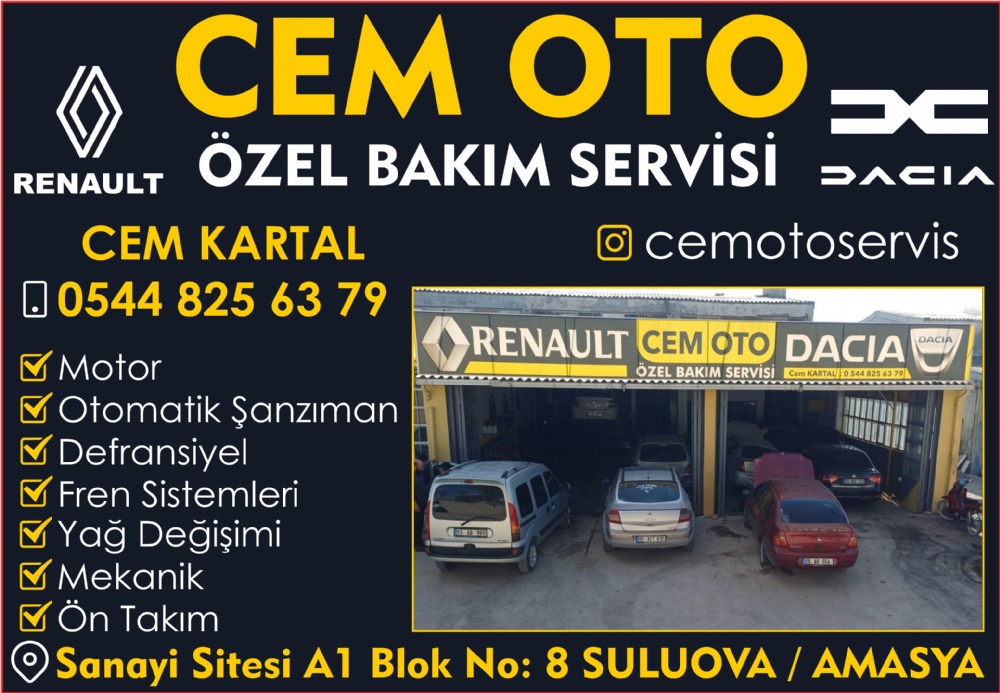 CEM OTO RENAULT, DACİA ÖZEL SERVİSİ SULUOVA
