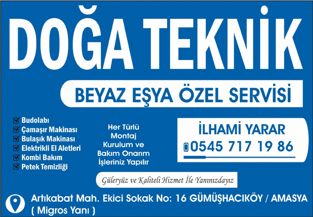 DOĞA TEKNİK, BEYAZ EŞYA SERVİSİ GÜMÜŞHACIKÖY